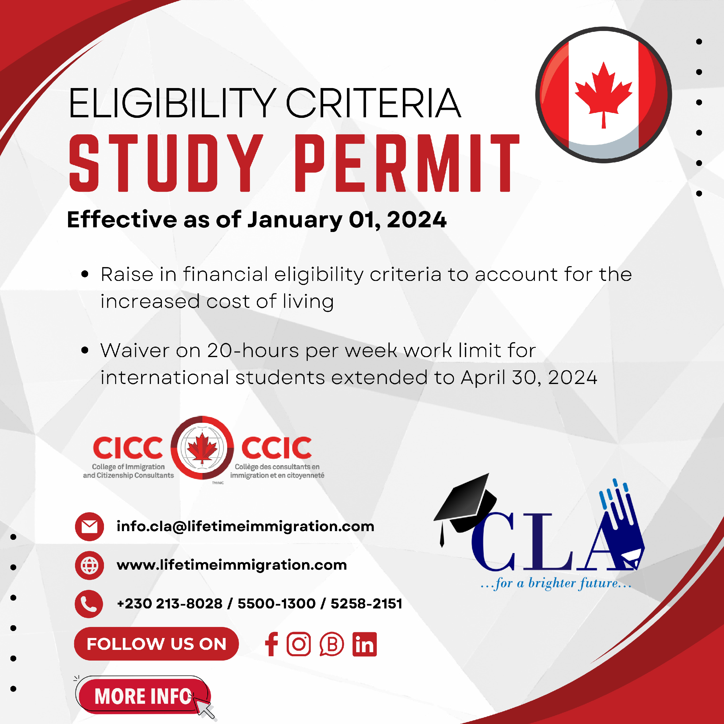 Study Permit Eligibility Criteria- Effective Jan 2024